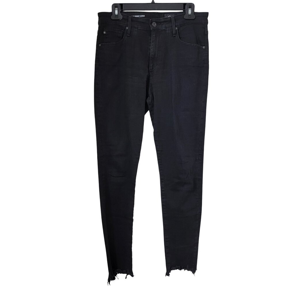 AG Adriano Goldschmied Size 30R Black "The Farrah Skinny Ankle" High Rise Jeans